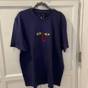 Lazy Oaf oversized prinary color face shirt, size small